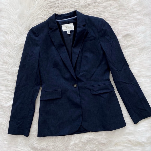 Banana Republic Jackets & Blazers - Banana Republic Navy Blue Wool Single Button Single Breasted Blazer Jacket